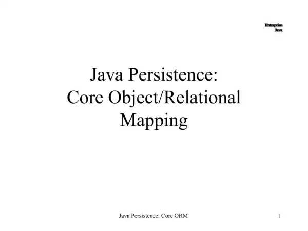 Java Persistence: Core Object