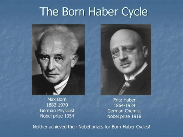 The Born Haber Cycle