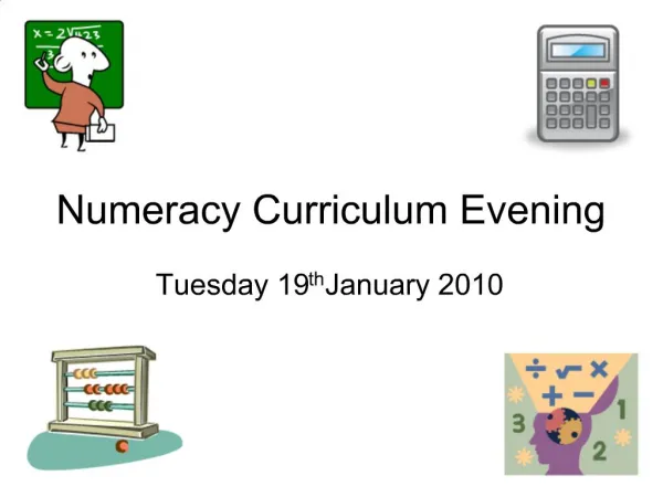 Numeracy Curriculum Evening