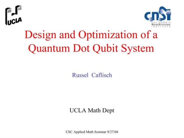 Design and Optimization of a Quantum Dot Qubit System