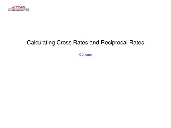 Calculating Cross Rates and Reciprocal Rates Concept
