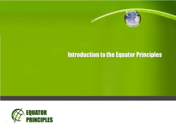 Introduction to the Equator Principles