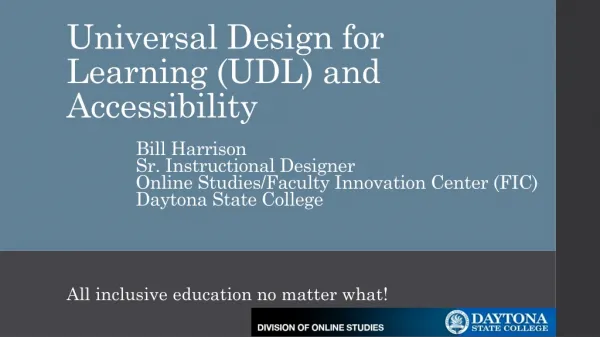 Universal Design for Learning (UDL) and Accessibility