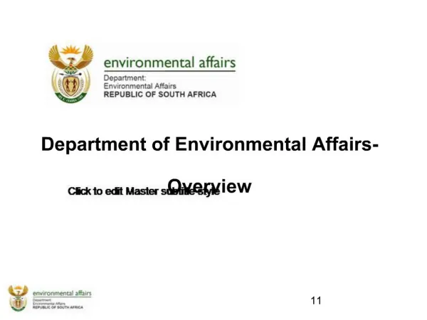 Department of Environmental Affairs- Overview