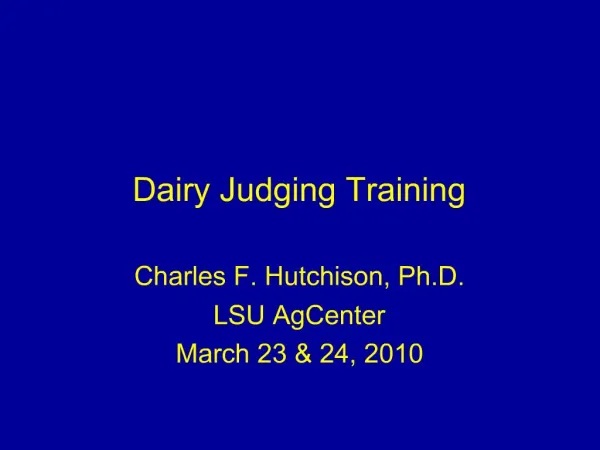 Dairy Judging Training