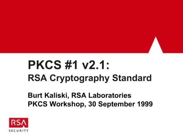 PKCS 1 v2.1: RSA Cryptography Standard