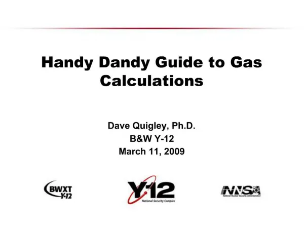 Handy Dandy Guide to Gas Calculations