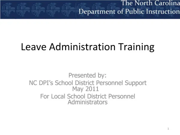 Leave Administration Training