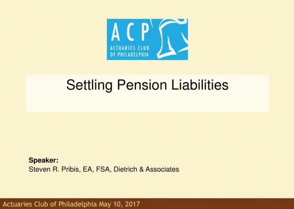 Settling Pension Liabilities