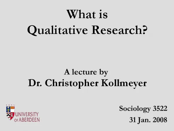 What is Qualitative Research