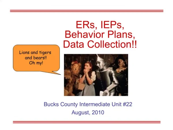 ERs, IEPs, Behavior Plans, Data Collection
