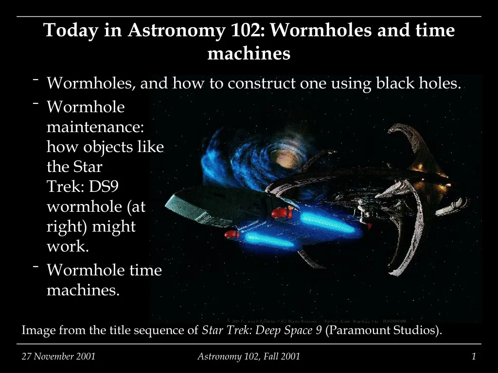 today in astronomy 102 wormholes and time machines