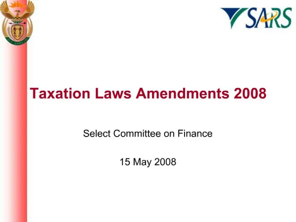 Taxation Laws Amendments 2008
