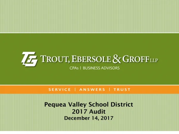 Pequea Valley School District 2017 Audit December 14, 2017