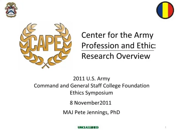Center for the Army Profession and Ethic: Research Overview