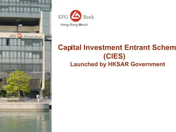 Capital Investment Entrant Scheme CIES Launched by HKSAR Government