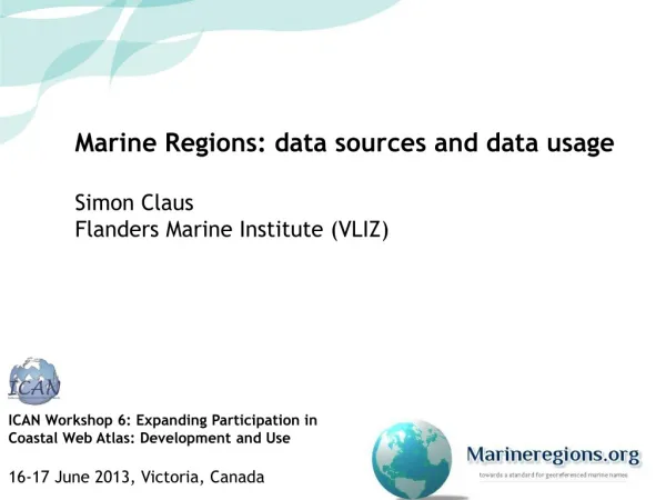 Marine Regions: data sources and data usage 	Simon Claus 	Flanders Marine Institute (VLIZ)