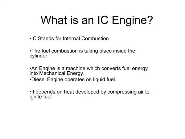 What is an IC Engine