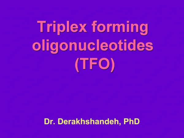 Triplex forming oligonucleotides TFO