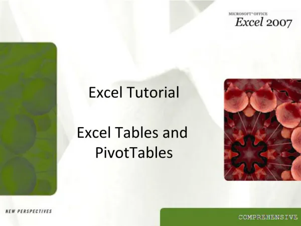 Excel Tutorial Excel Tables and PivotTables