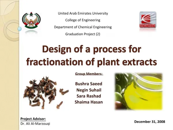 Design of a process for fractionation of plant extracts