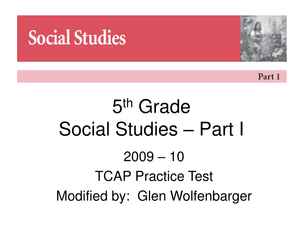 5 th grade social studies part i