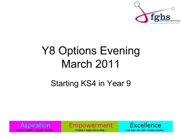 Y8 Options Evening March 2011