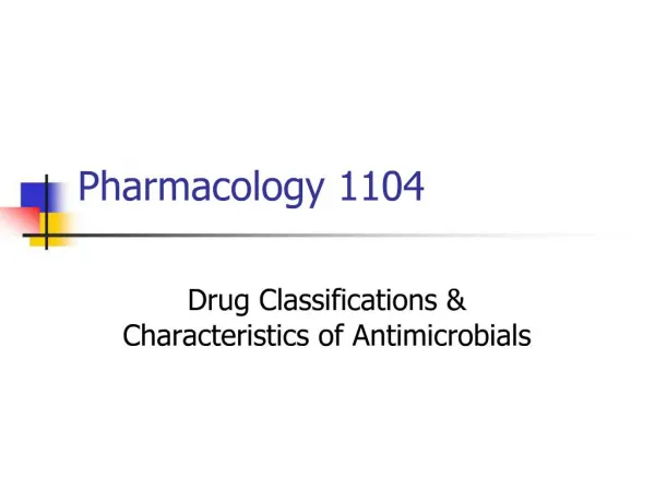 Pharmacology 1104