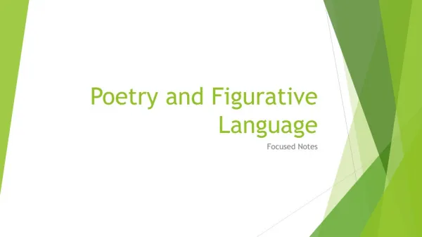 Poetry and Figurative Language