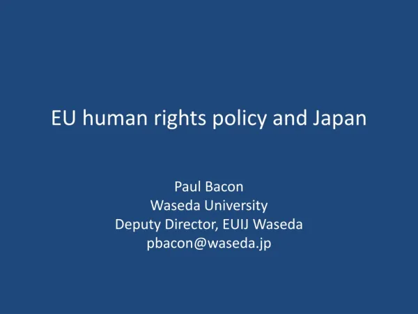 EU human rights policy and Japan