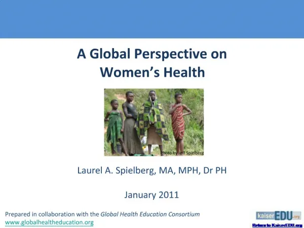 A Global Perspective on Women s Health