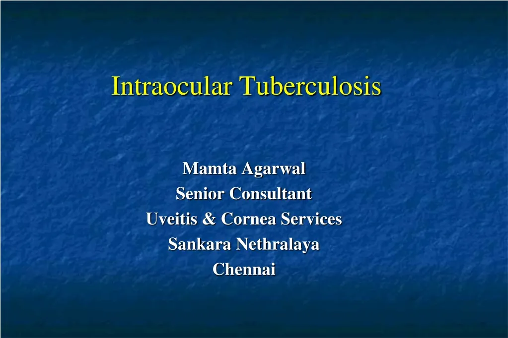 intraocular tuberculosis