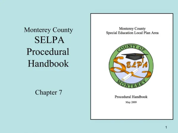 Monterey County SELPA Procedural Handbook Chapter 7