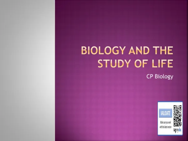 Biology and the study of Life