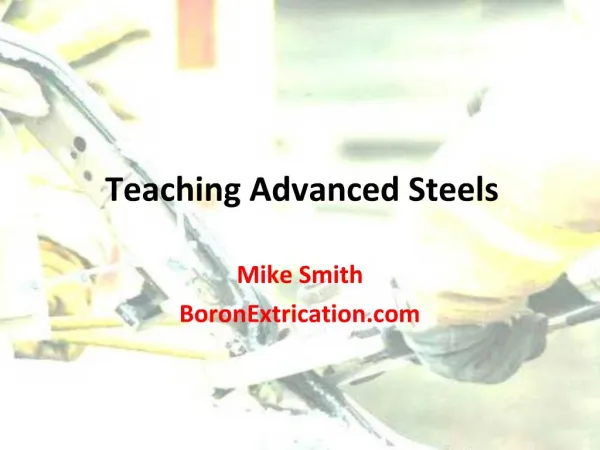 Teaching Advanced Steels