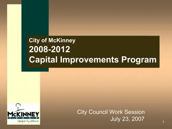 City of McKinney 2008-2012 Capital Improvements Program