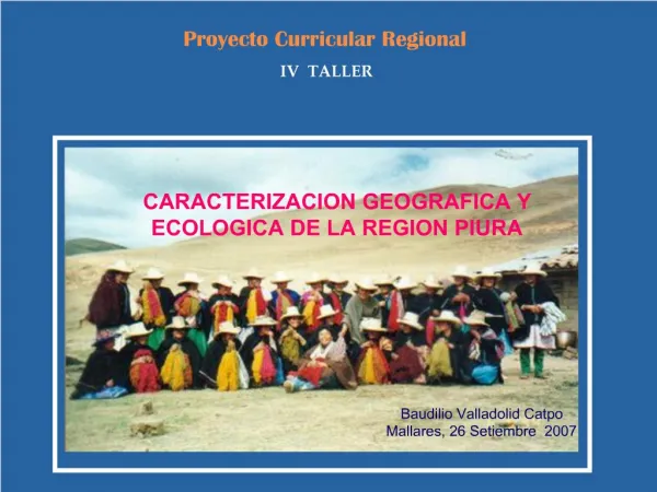 CARACTERIZACION GEOGRAFICA Y ECOLOGICA DE LA REGION PIURA