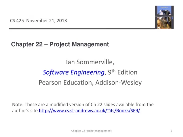 Chapter 22 – Project Management