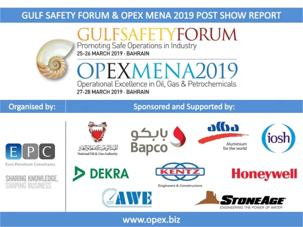 GULF SAFETY FORUM &amp; OPEX MENA 2019 POST SHOW REPORT