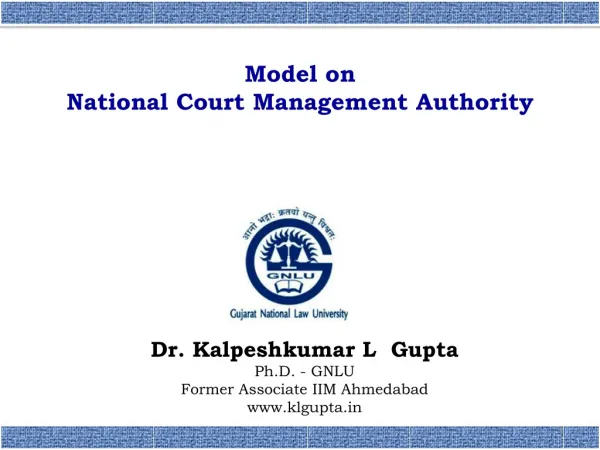 Dr. Kalpeshkumar L Gupta Ph.D. - GNLU Former Associate IIM Ahmedabad klgupta