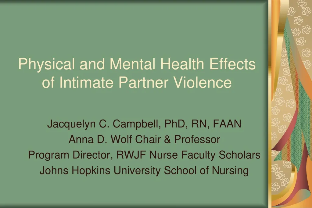 physical and mental health effects of intimate partner violence