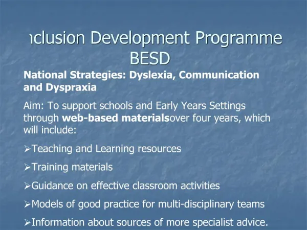 Inclusion Development Programme BESD