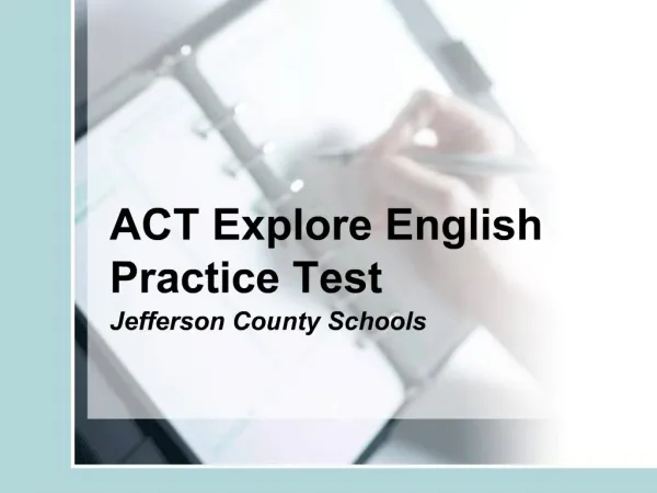 ACT Explore English Practice Test