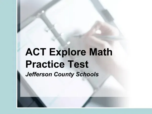 ACT Explore Math Practice Test