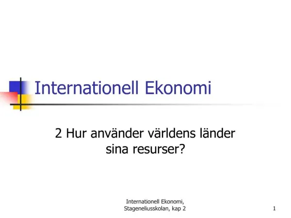Internationell Ekonomi