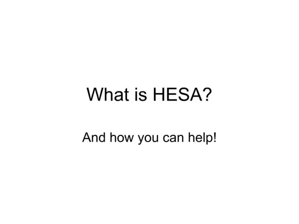 What is HESA