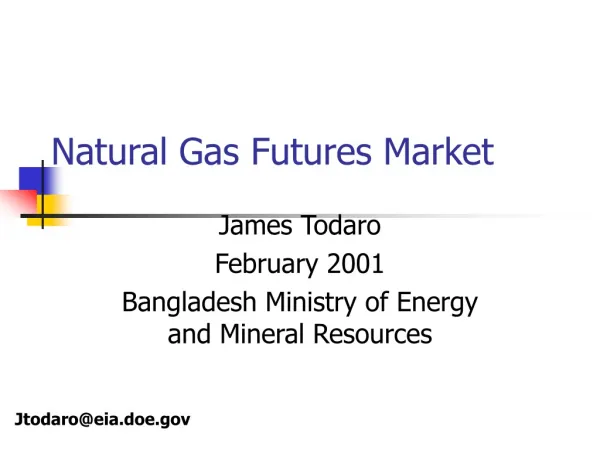 Natural Gas Futures Market