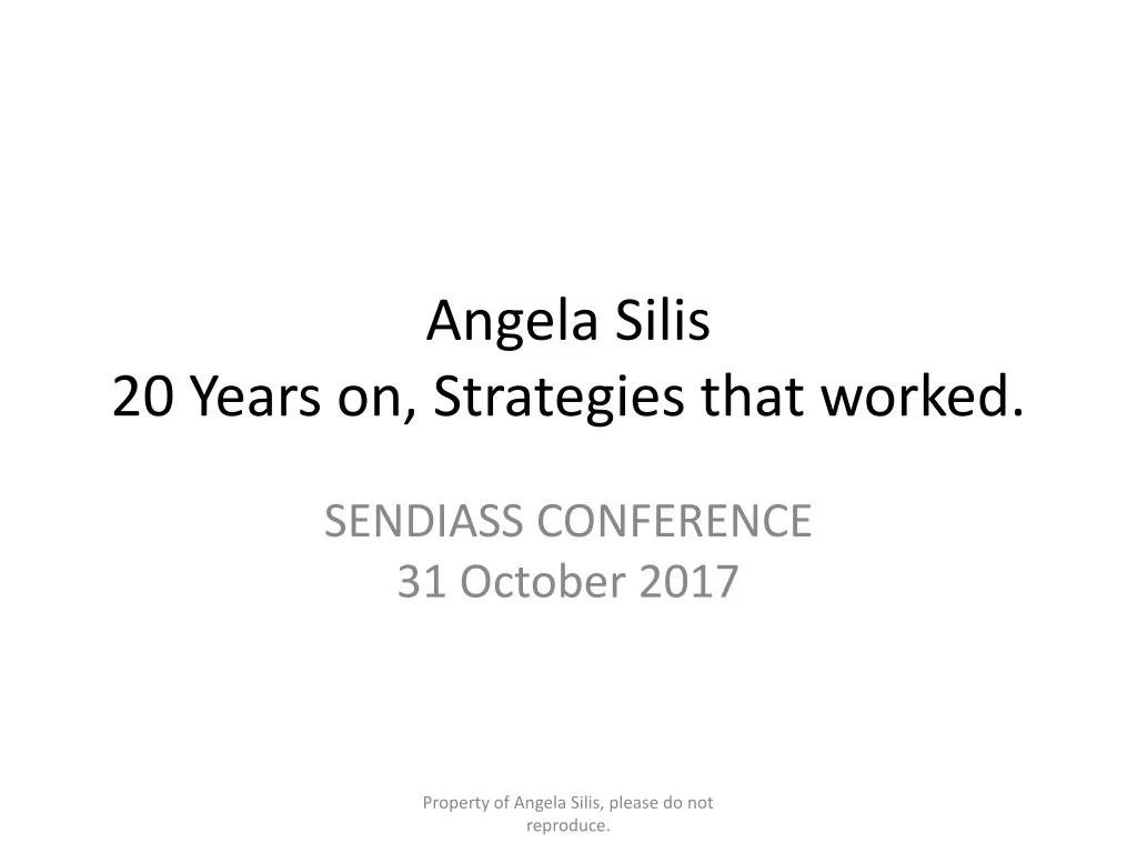 angela silis 20 years on strategies that worked