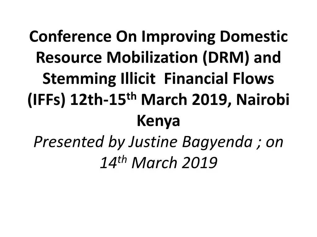 conference on improving domestic resource