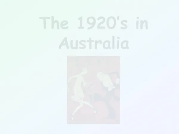 The 1920 s in Australia